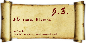 Jánosa Bianka névjegykártya